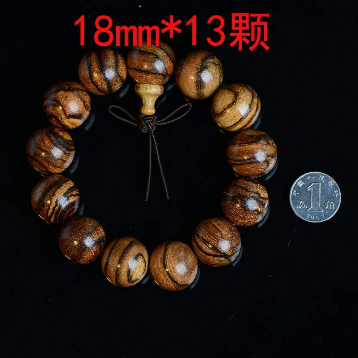 GLW Indonesia 18mm Natural Agarwood Aloewood Mala Meditation Prayer Beads #1190