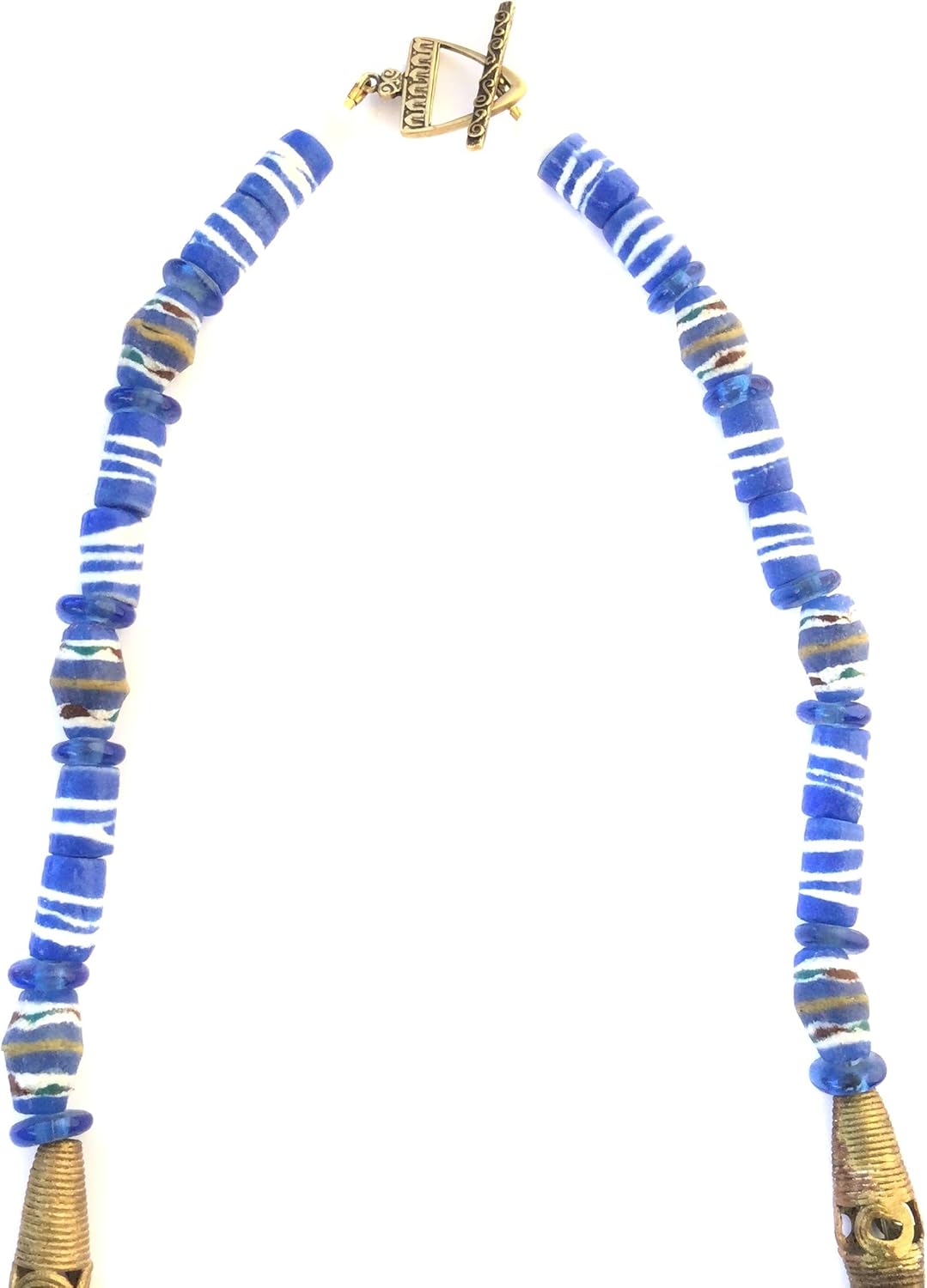 African Trade Bead and Brass Necklace