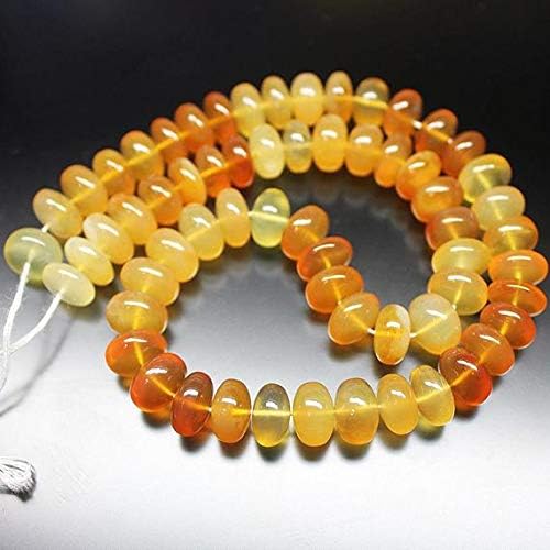 Natural Yellow Mexican Opal Smooth Gemstone Micro Rondelle Loose Craft Beads Starnd 17 Inch Long 10mm 11mm Code-HIGH-1388