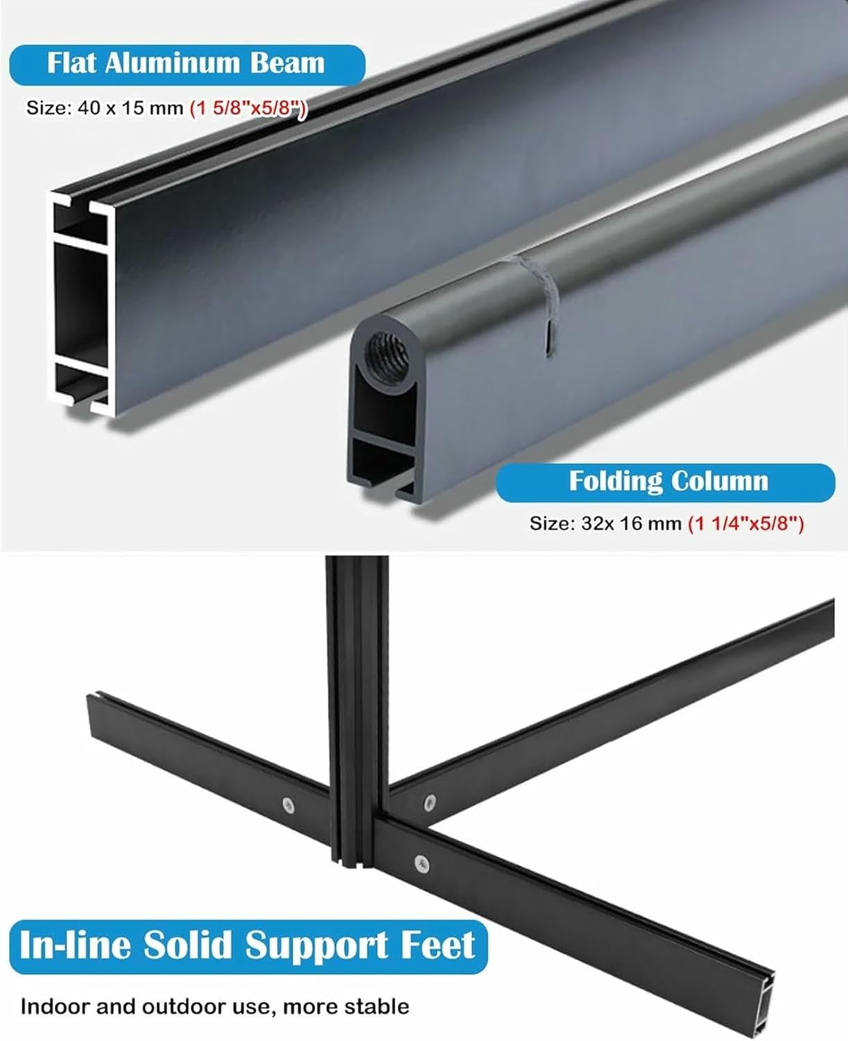 Picture Hanging Exhibition Display Stand with Stable Base, Freestanding Double-Sided Painting Show Rack for Art Gallery, Craft Fair, Booth (3pcs-60x150cm(23 5/8