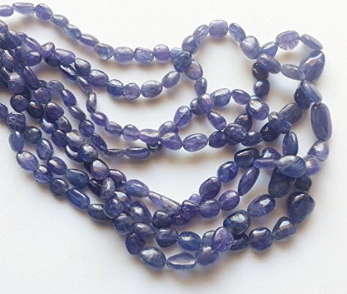 1 Strand Natural Tanzanite Plain Tumble Beads, Tanzanite Necklace, 8-13mm, 14 inch