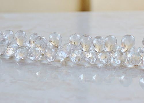 Rock Crystal Quartz Gemstone Tear Drop Briolette 12 to 13mm 13 beads