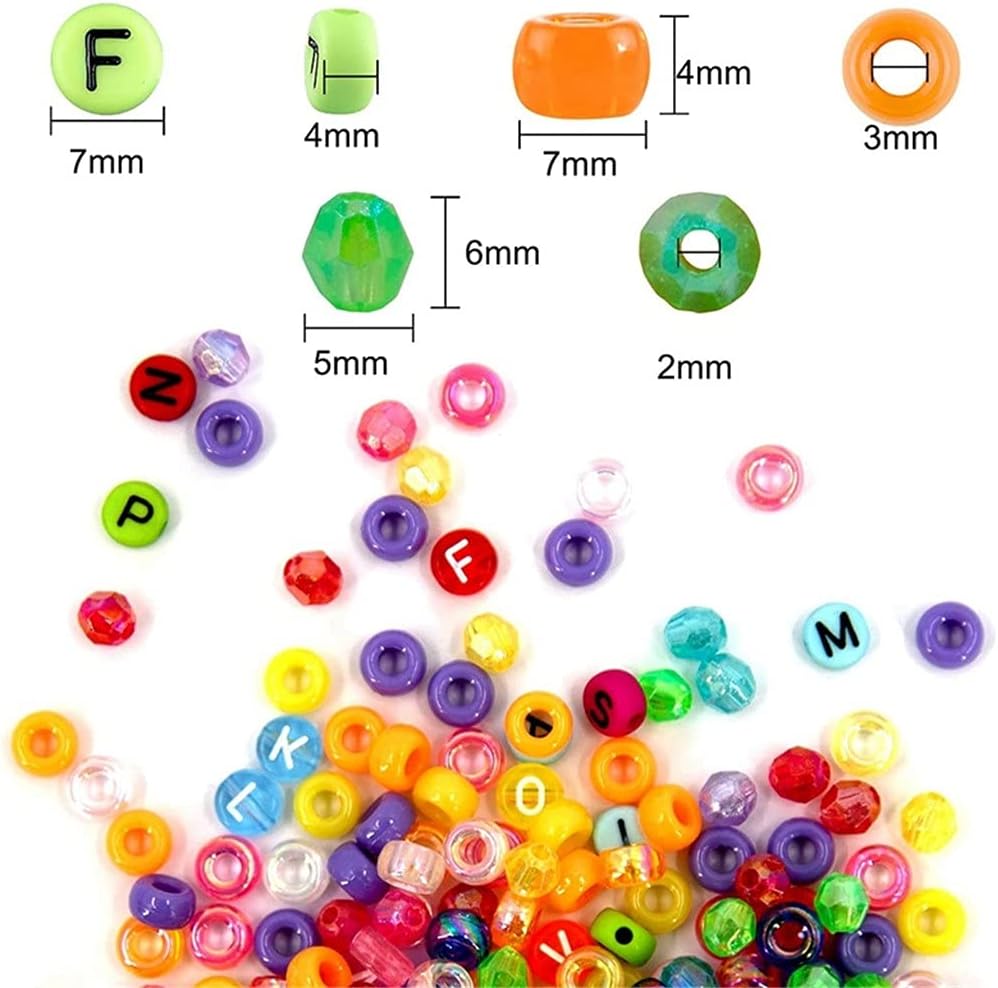 1680 Pieces Beads Bracelet Multicolor Letter Alphabet Beads with Strings Tweezers for Jewelry Making DIY Crafts