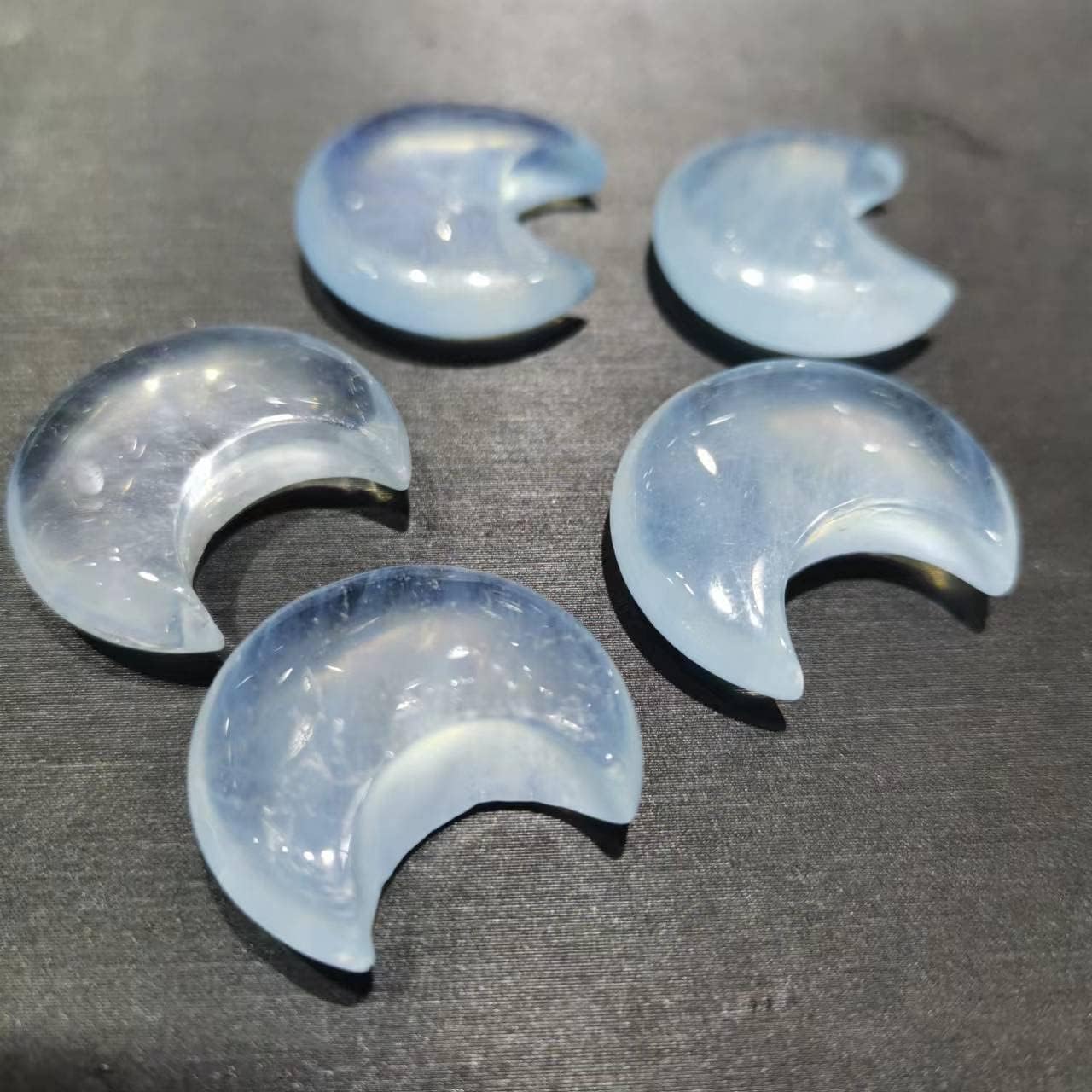 5pcs Natural Aquamarine Crystal Mini Star and Moon for DIY (Color : Star)