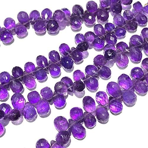 13 inch natural beads strand of 9-14mm faceted drop amethyst gemstone beads for DIY jewelry - necklace, bracelet, earring, ring.