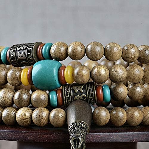 GLW Kalimantan Genuine Wild Agarwood Aloewood 7mm MalasMeditation Prayer Beads#4953