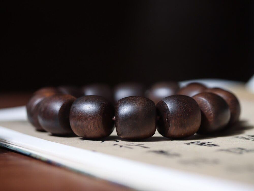 Agarwood 16mm x 14pcs Old Material Fusen Red Earth Agarwood Skewers Buddha Beads Rosary