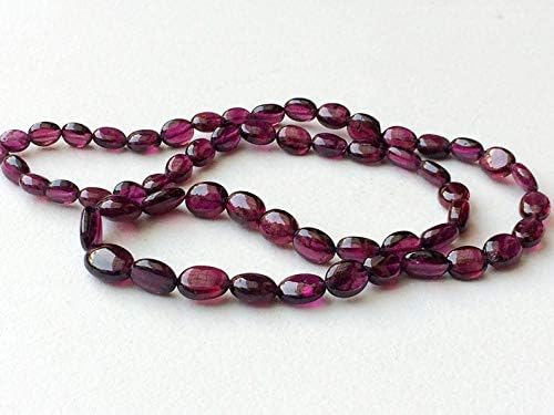 16 inch Strand Natural Garnet 4x6-5x8 mm Oval Smooth Beads for Jewelry Making - Garnet Oval Beads, Natural Garnet Plain Oval Beads, Garnet Necklace, 4x6mm - 5x8mm, 16 inch