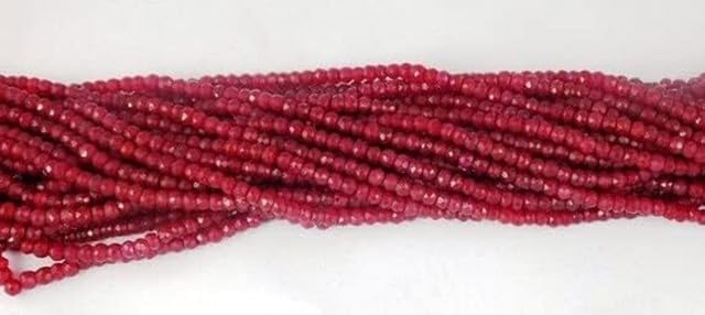 Aventurine Ruby Gemstone Faceted Rondelle Beads Bead 3.5-4mm 13.5 inch lot of 5 Strands Chik-STRD- 92442