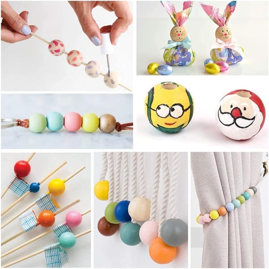 660 Pcs 8 Sizes Wooden Beads for Crafts with 10M Jute Twine Unfinished Wood Beads for Jewelry Making DIY Crafting (Color : A Size : One Size)