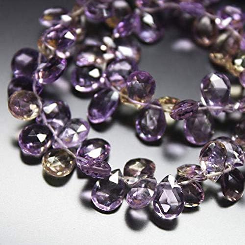 1 Strand bio Color ametrine pear Drop Faceted 8'' Long Strand Gemstone Beads, Jewelry Supplies for Jewelry Making, Bulk Beads, for Meditation Jewellery for Reiki Healing Mystic Gemstone 7mm