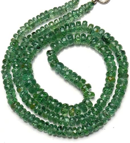 Natural Gemstone Rare Mint Green Color Kyanite 4 to 5.5MM Faceted Rondelle Beads 17 Inch Full Strand Fine Quality Beads Finished Necklace