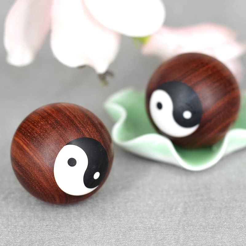 赞比亚血檀 老年人健身手球 木制 红木工艺手把件球(血檀八卦珠健身球)