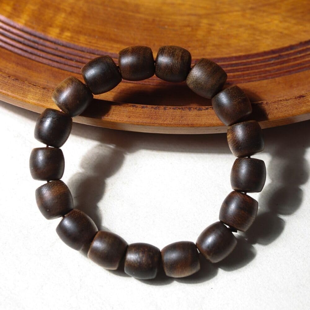 Agarwood 12mm×17pcs Fusen Red Earth Agarwood Drum Beads Nine Points Sinking Buddha Beads
