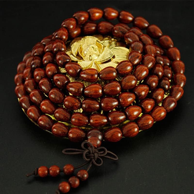 Mascot Wooden Crafts Wood Carving Art Wood Decoration Artwork 小叶紫檀水滴佛珠手串手链 男女7*9 108mm(小叶紫檀水滴佛珠手链)