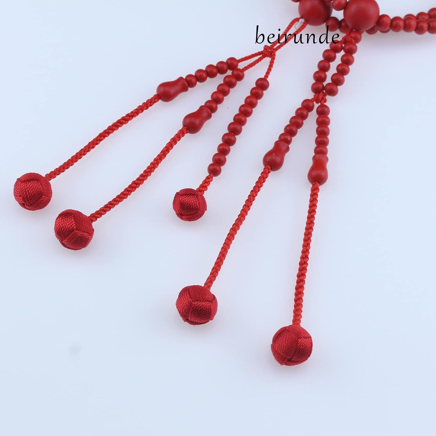 Japanese Soka Gakkai SGI Juzu Red Wood Beads Nichiren Buddhism Prayer Beads