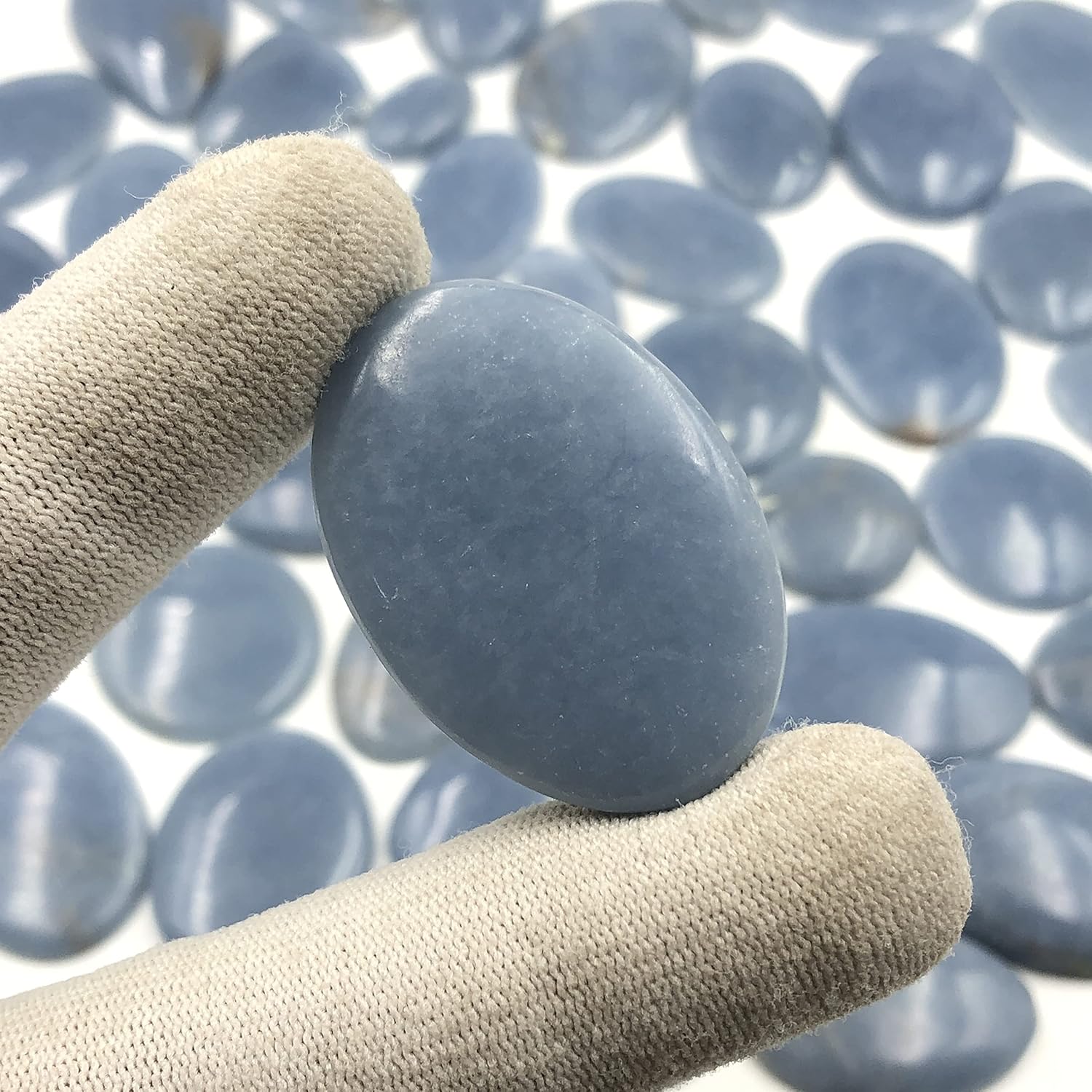 Natural ANGELITE Gemstone Loose Cabochon Lot For Jewelry Making, Loose Gemstone For Ring, Earring & Pendant Necklace, Jewelry Making Cabochons, Healing Gemstones