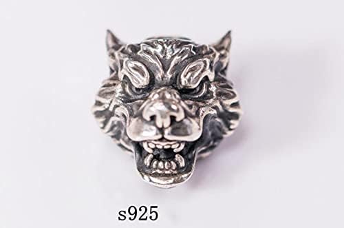 EDC Solid Brass Wolf Head 3D Pendant Parachute Paracord Cord Tool Lanyard Bead zipper pull Gift