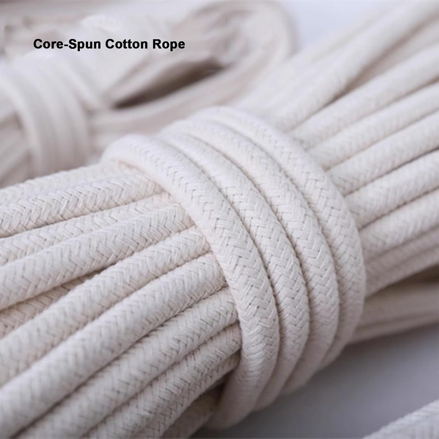 Cotton String Ball, Elastic cord, thread beading string,Macrame Rope 100m Thick Cotton Rope 4/6/8/10mm,Core-Spun Macrame Cord Soft Durable,Multipurpose Macrame Cotton Cord for DIY Crafts,Gardening,Bun