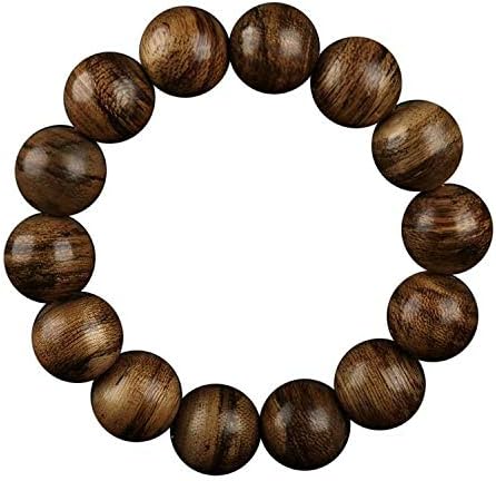 GLW Sri Lanka Genuine Natural Wild Agarwood Aloewood 15mm Malas Prayer Beads #4945