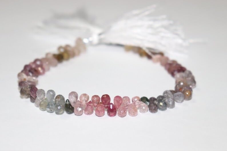 Multi Spinel Faceted Drops Beads 4 * 6mm Multi Spinel Drops Shape Spinel Side Cut Drops Shape Wholesale Beads Lot