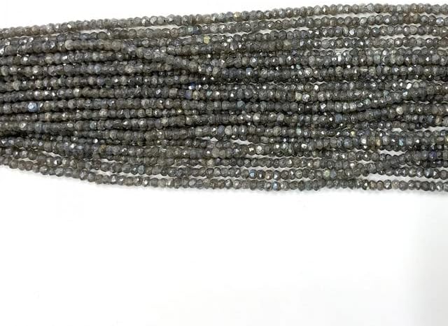 Mystic Labradorite Gemstone Faceted Rondelle 3-4MM Beads 13 inches Strands- Jewelry Making Supplies CHIK-STNRD-26752