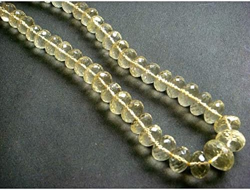 13 inch natural beads strand of 9mm faceted rondelle citrine gemstone beads for DIY jewelry - necklace, bracelet, earring, ring.
