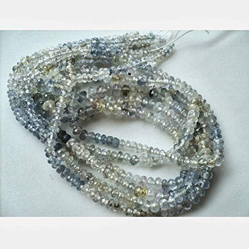 10 inch strand of natural ceylon sapphire rondelle shape faceted cut 3-7mm beads for DIY jewelry making. necklace, earring, bracelet crafts.