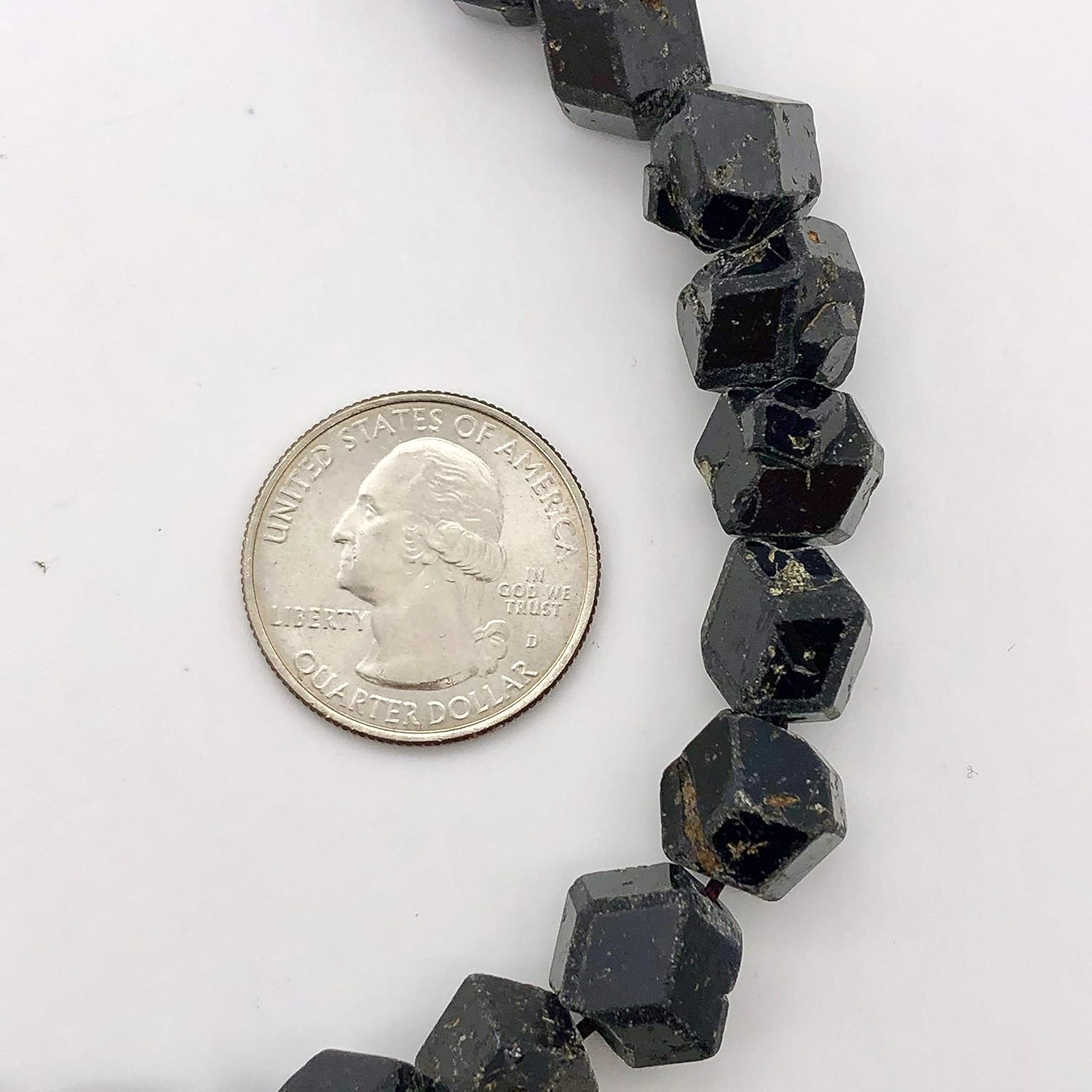 Natural Garnet 12-Sided Crystal Bead 14.5