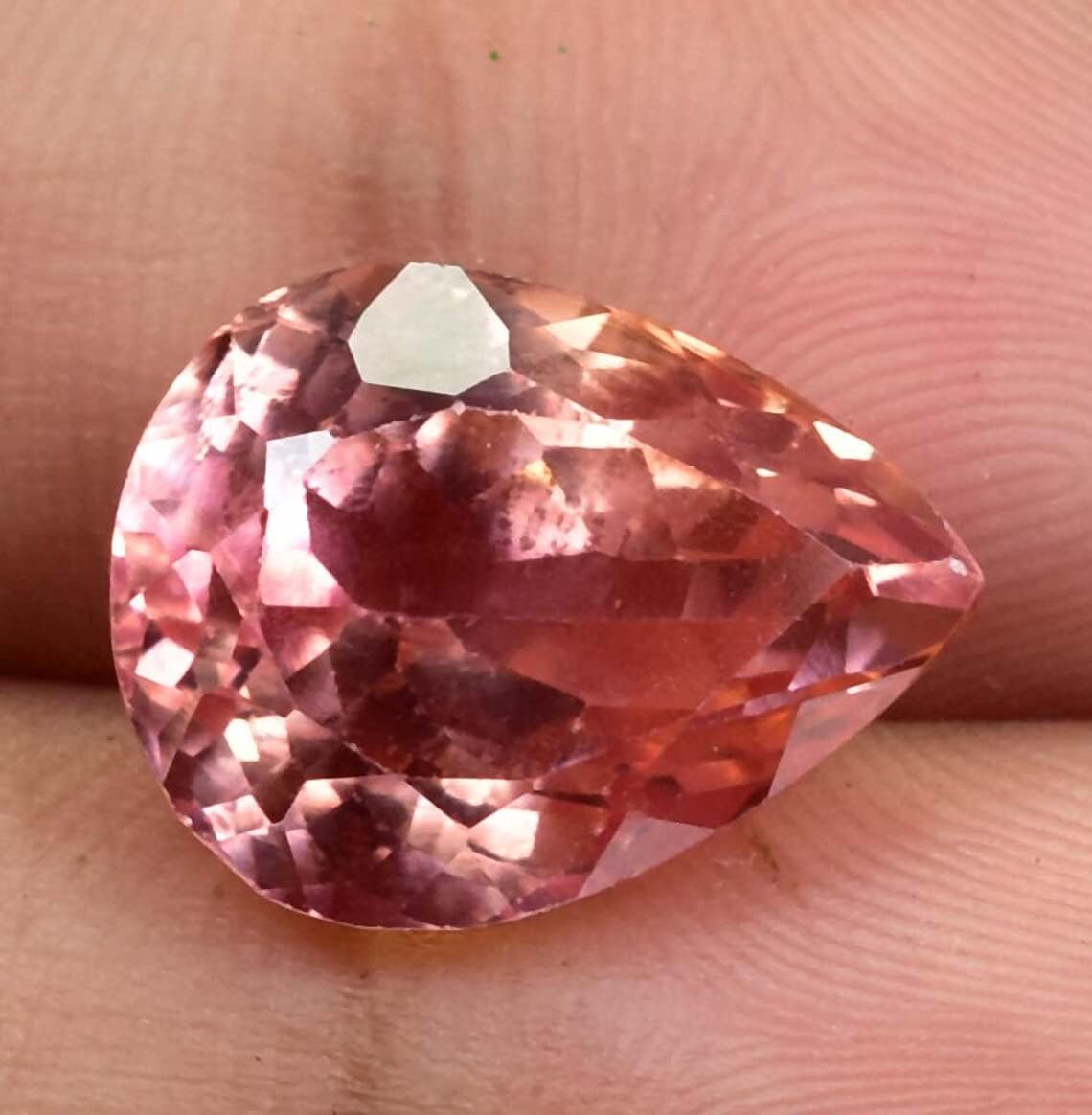 AAA+ Flawless Bi-Colour Ceylon Padparadscha Sapphire (GIT) Certified Loose Pear Cut Gemstone 10.35 Ct