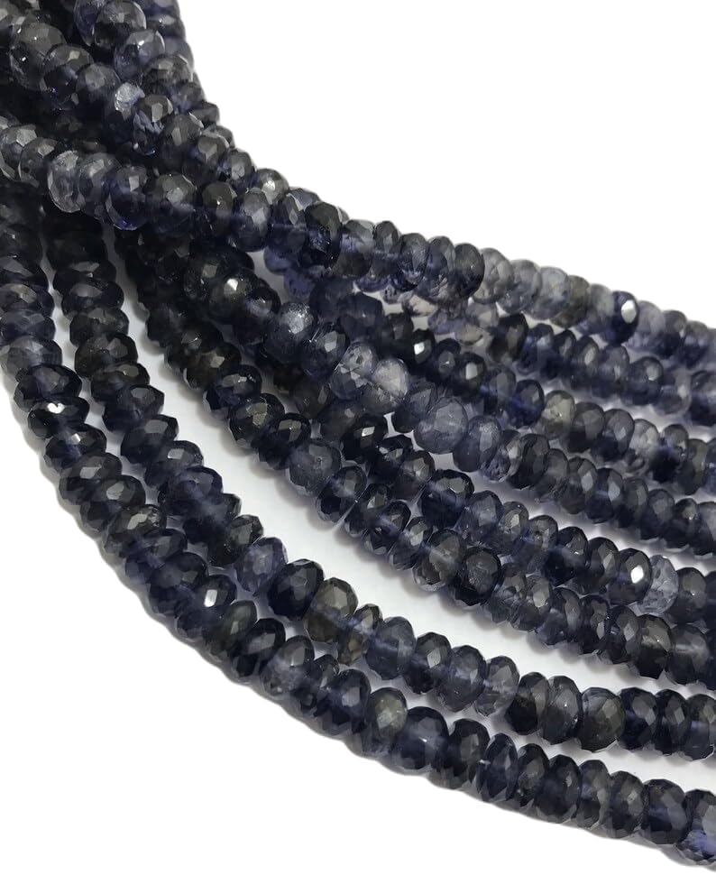 13 inch Strand of Natural gem Iolite, 6-7mm Rondelle Faceted Beads for DIY Jewelry Making. | Beads_04846