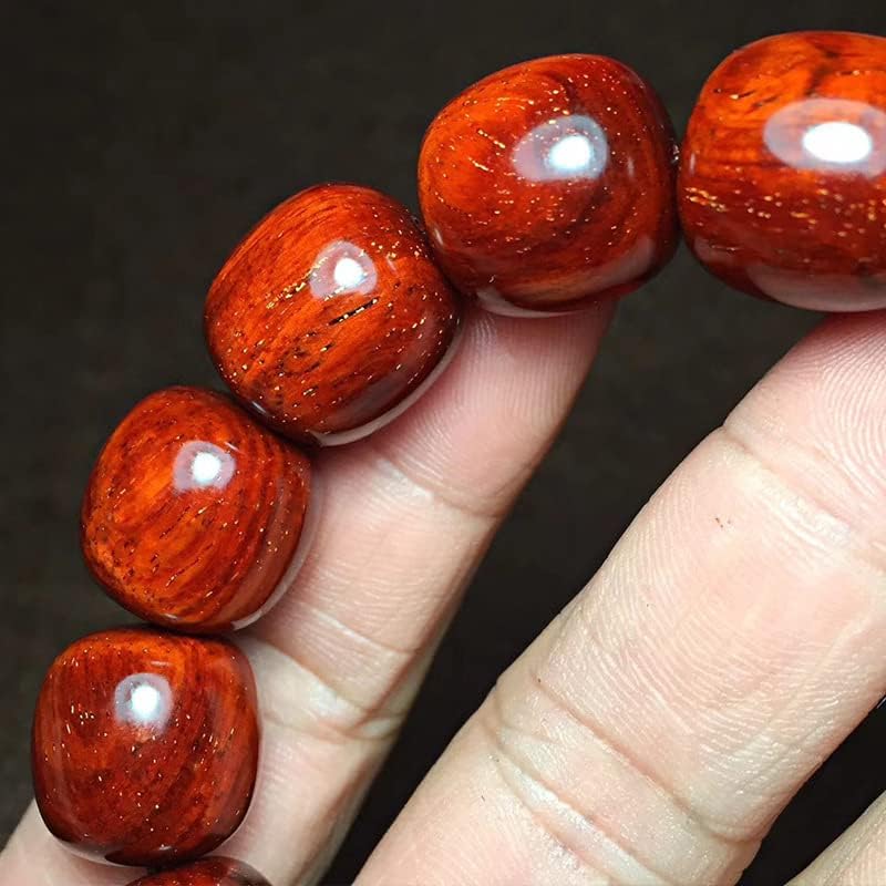 小叶紫檀1.5 * 1.5老形珠佛珠手串 高油密多金星鸡血红(小叶紫檀1.5 * 1.5老形珠)