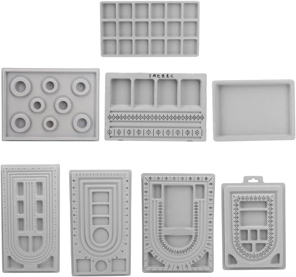Beading Jewelry Design Board | DIY Necklace & Bracelet Making Tool with 8 Compartment Trays/Scale Markings | Bead Stringing Tray for Experts & Craft Lovers
