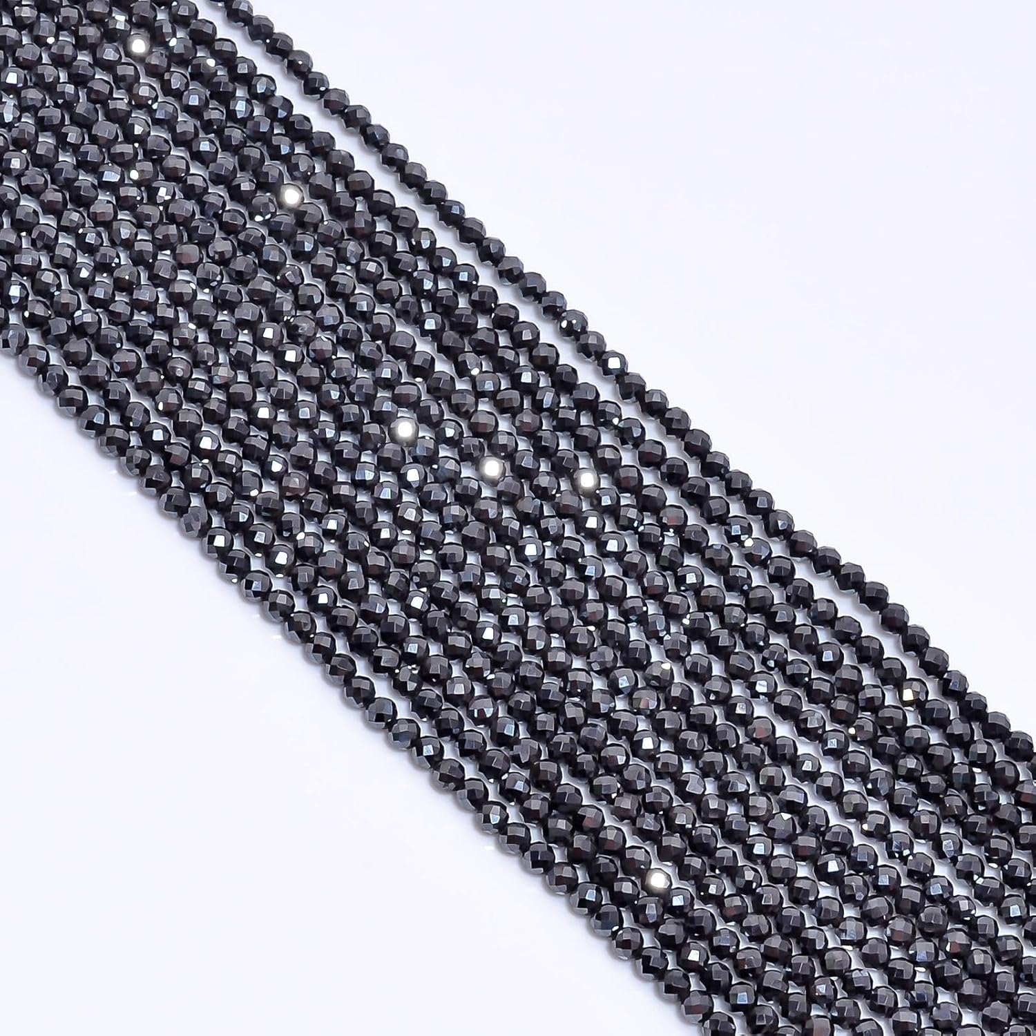 Natural Hematite Gemstone Rondelle Shape Faceted Beads 3X3 mm 100 Strand 13