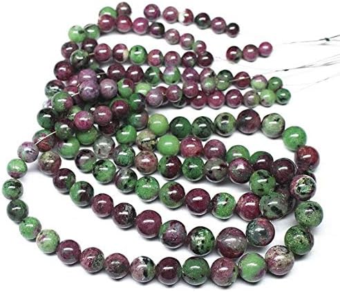 Ruby Zoisite Round Ball Smooth 14'' Long Strand Gemstone Beads, Jewelry Supplies for Jewelry Making, Bulk Beads, for Meditation Jewellery for Reiki Healing Mystic Gemstone 5mm to 9mm