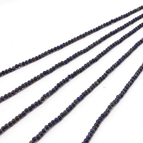 GEMZ 16 inch Strand of Natural Lapis Lazuli rondelle Shape Faceted Cut Blue Color Beads for DIY Jewelry Making- Earring Necklace Bracelet.