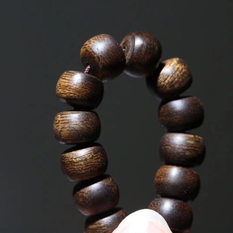 Brunei Qinan agarwood Apple Beads, 8mm*54 Beads, Nine-Part Meditation Beads with a Sweet, Cool, Milky Fragrance and Soft Qinan Texture