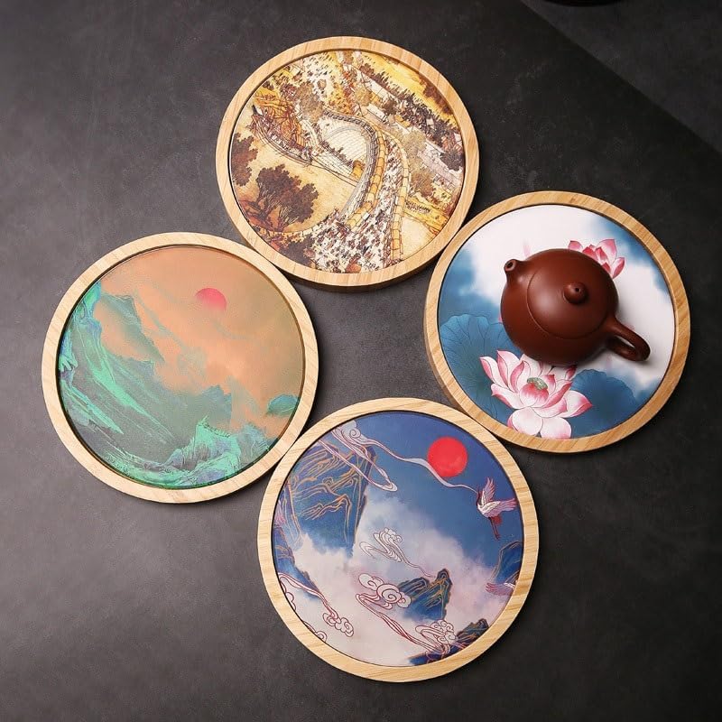 Tray Chinese Quick-Drying Tea Tray Ceramic Teapot Dry Tea Table Tea Table Restaurant Service Tray Serving Trays(D)