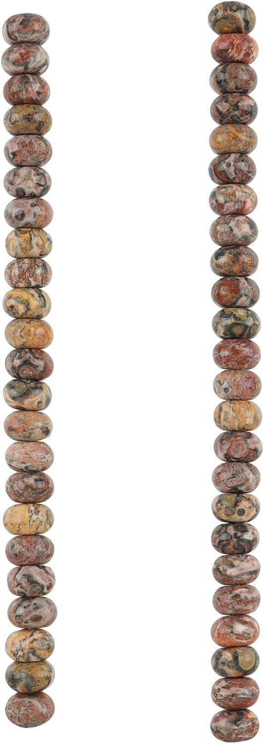 Bead Landing Leopard Jasper Rondelle Beads, 8mm, 12 Pack