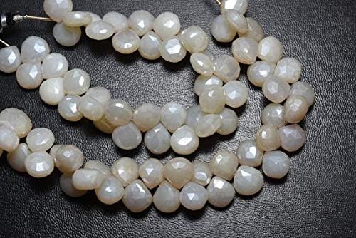 7 Inch 10-12mm Natural Pearl Chalceny Faceted Heart Shape Briolette Beads Code-HIGH-59909