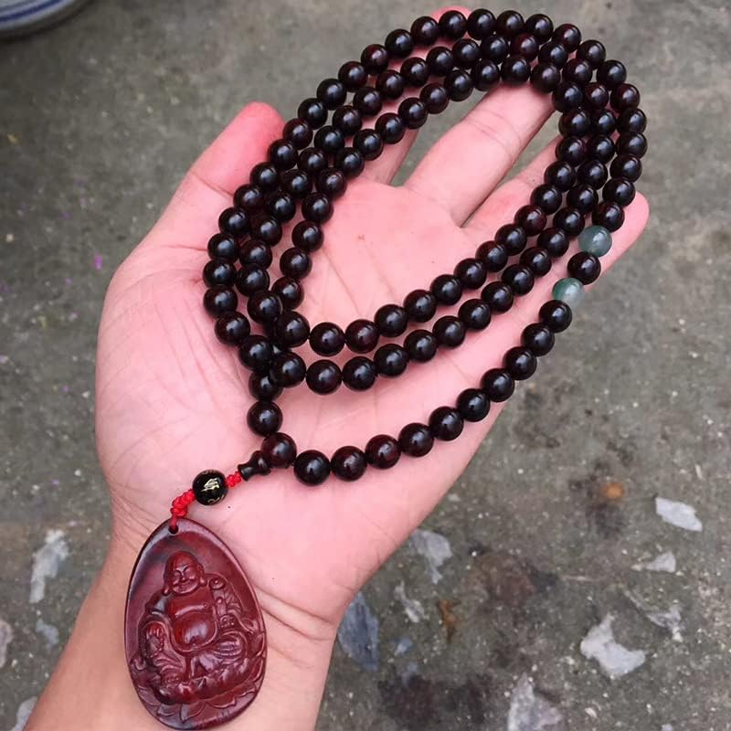 印度小叶紫檀【弥勒佛】 08 * 108颗高油密老料佛珠手串手链念珠(小叶紫檀弥勒佛)