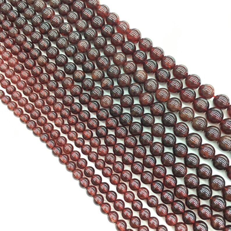 13 inch Strand of Natural gem Garnet, 8 mm Round Smooth Beads for DIY Jewelry Making. | Beads_03518
