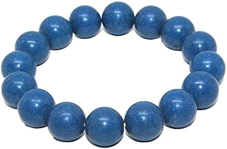Blue Coral Handmade Bracelet Round Ball Smooth 7.5'' Long Strand Gemstone Beads, Jewelry Supplies for Jewelry Making, Bulk Beads, Meditation Jewellery for Healing Mystic Gemstone 10mm CHIK-BRACE-71086