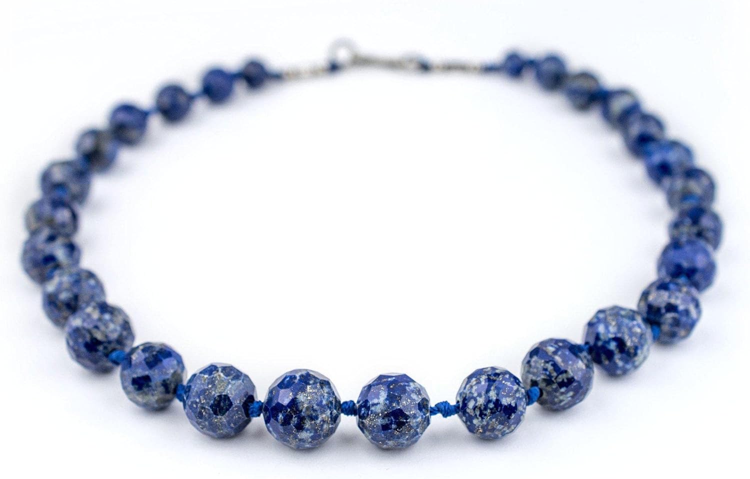 The Bead Chest Multi-Faceted Afghan Lapis Stone Beads 13mm Afghanistan Blue Faceted Gemstone 19 Inch Strand