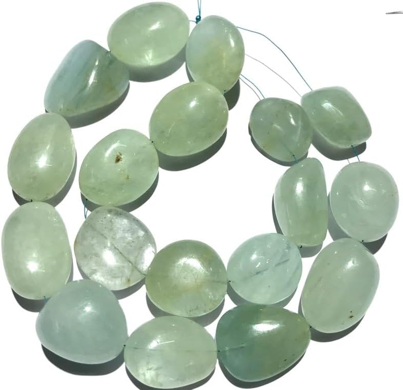 Natural AQUAMARINE nugget smooth Beads 18x19 21 inch long string jewelry making gemstone beads for necklace bracelet