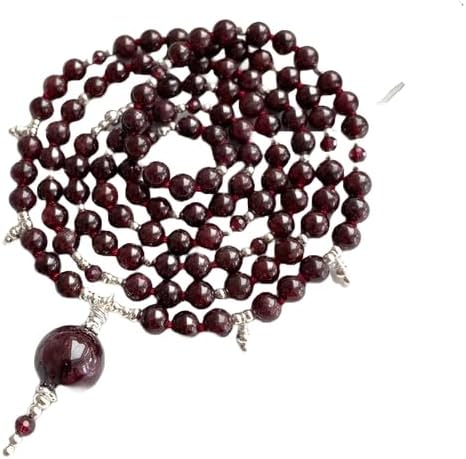 Natural Garnet 6mm 108 Mala Beads, Spiritual, Meditation Beads, Reiki, Japa Mala, Buddhist Prayer Beads, Yoga Bracelet, healing beads LKMALA-RRGU-3469