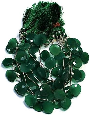 AAA+++ Quality Green Onyx Faceted Cubes, Green Onyx Faceted Heart Beads, Green Onyx, Original Onyx Necklace, 18 mm, 9