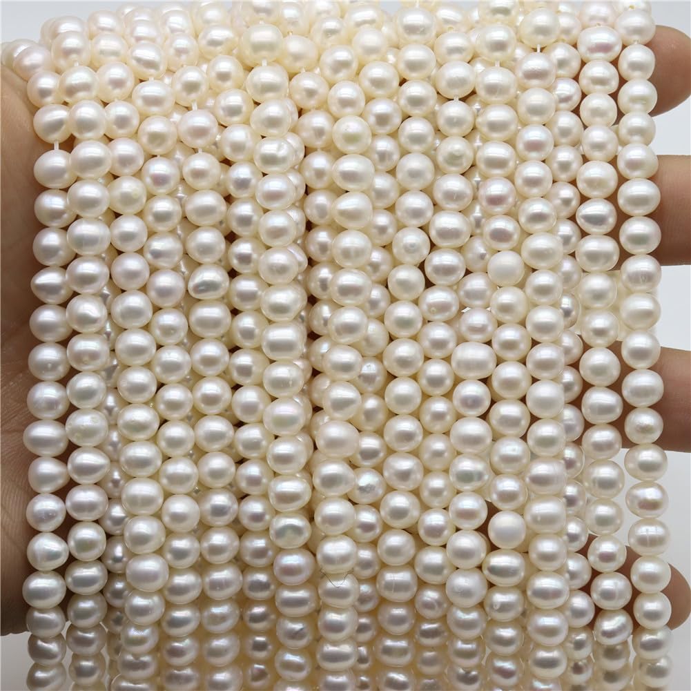 Natural Pearl Bead Freshwater Pearl Oval Circular Loose Spacer Bead for Jewelry Making DIY Necklace Earring 9mm-10mm 1000 Pieces