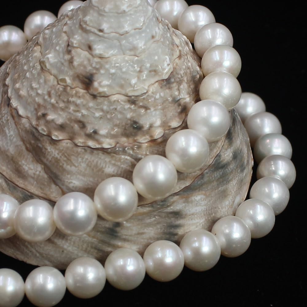 8-9mm 5A Grade Round White Freshwater Pearl Gemstone Beads Strand 15