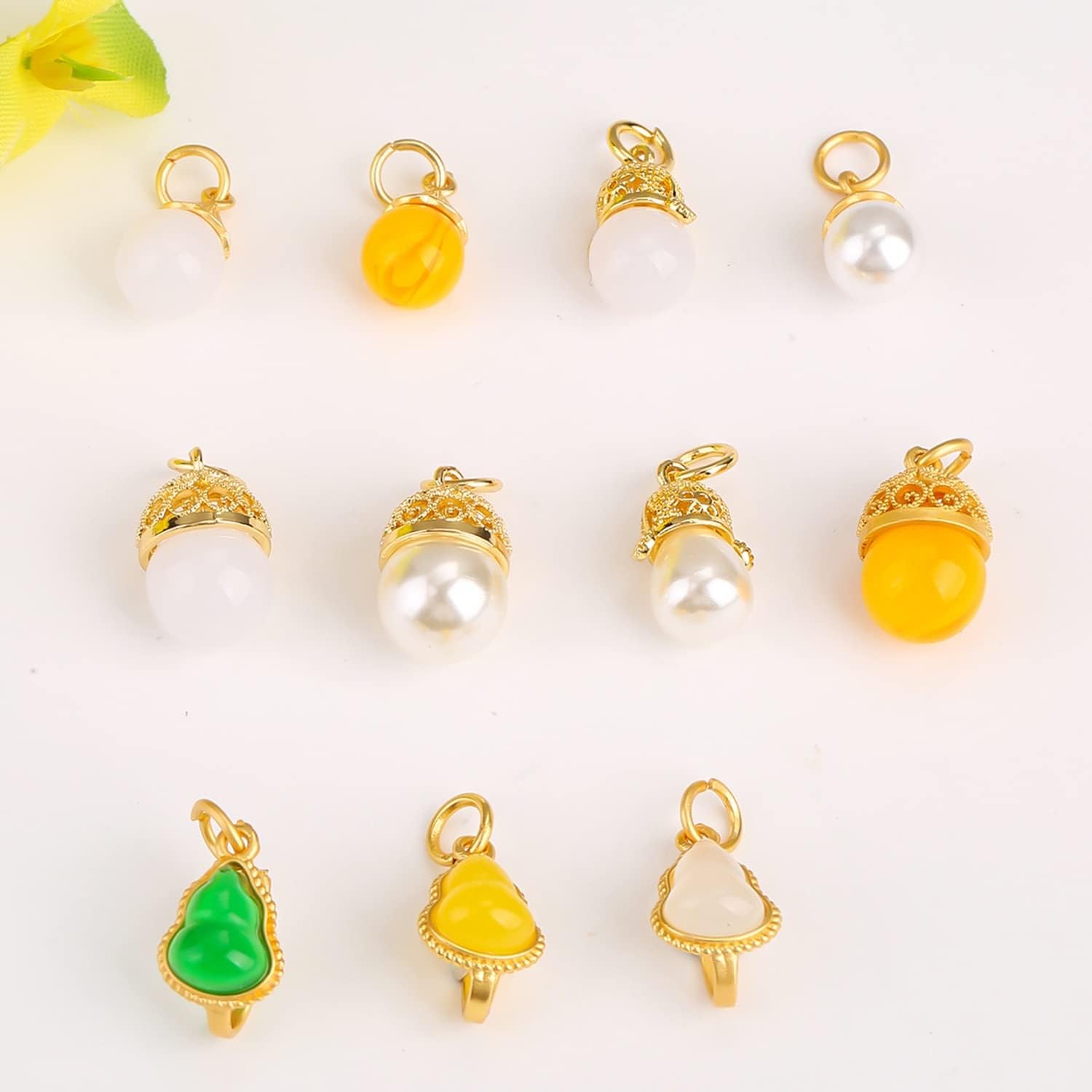 Join Clasp with Imitation Pearl Pendant DIY Bracelet Sand Gold Necklace Closing Hook Accessories